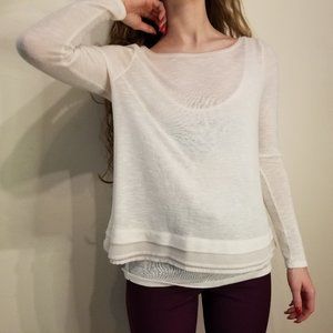 White Layered Long Sleeve Top